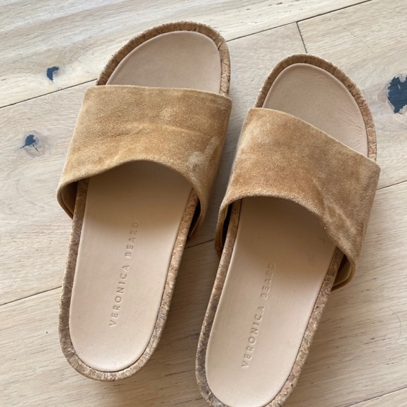 Veronica Beard Tan Suede Sandals Size 7 - Picture 5 of 8